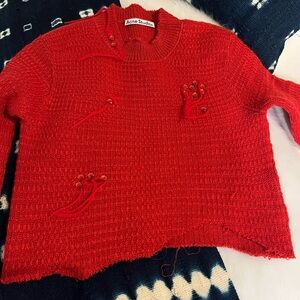 Acne Studios Red embellished cropped Women's Sweater